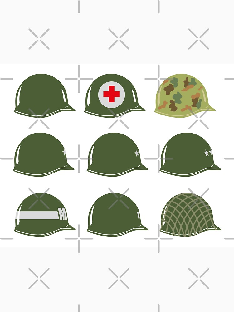 Thumbnail 7 of 7, Essential T-Shirt, US Army Helmets WW2 designed and sold by wiscan.