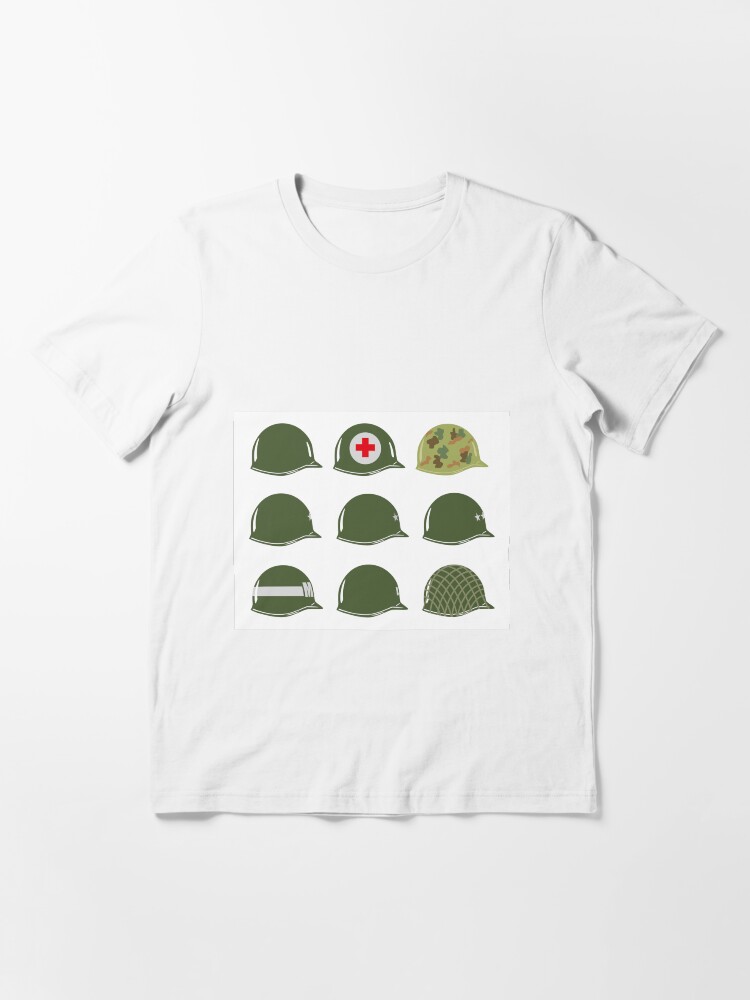 Thumbnail 3 of 7, Essential T-Shirt, US Army Helmets WW2 designed and sold by wiscan.