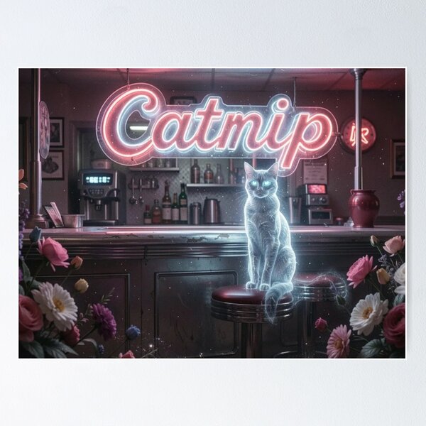 Item preview, Medianoche en el restaurante Catnip Diner designed and sold by CreekSideCreat.