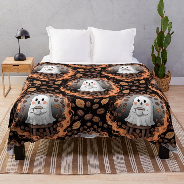 Item preview, Dark Retro Halloween Ghost Seamless Pattern designed and sold by Camel & Quirk.