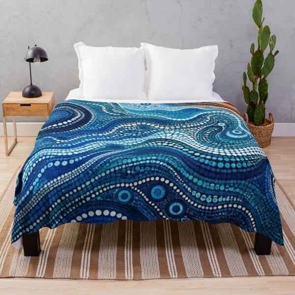 Item preview, Hot and Cold Dot Art - Abstract Sun and Ocean Waves Pattern designed and sold by GrinGalore.