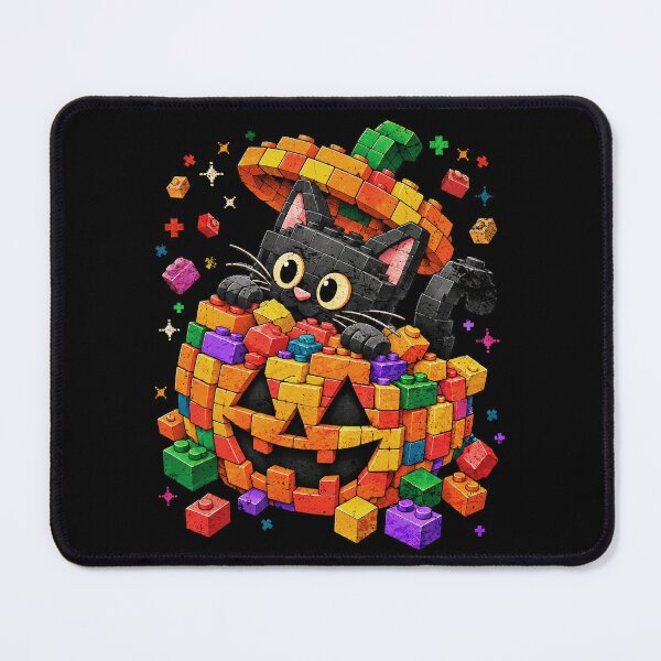 Item preview, Cute Black Cat Pumpkin Brick Building Blocks Toy  designed and sold by schoolofbullies.