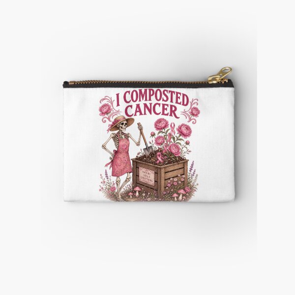 Item preview, I Composted Cancer Pink Background Gardening Art designed and sold by SedaMythica.