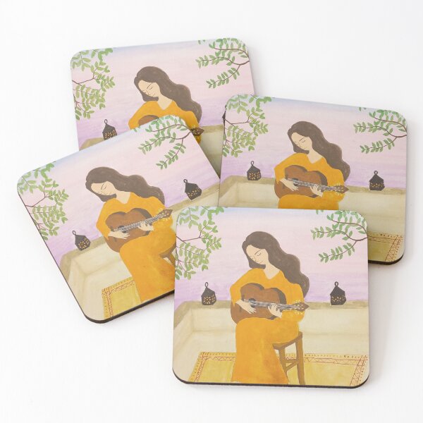 Item preview, Woman playing the guitar designed and sold by GraceKimPainter.