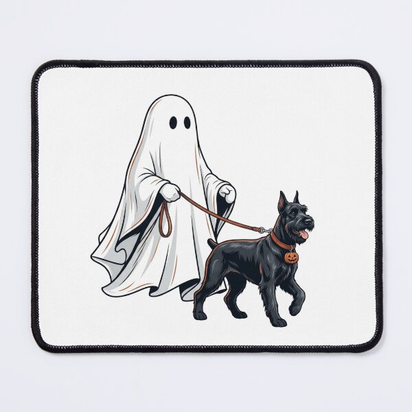 Item preview, Spooky Ghost Walking Giant Schnauzer Dog Lover Halloween Illustration Art designed and sold by raedattia.