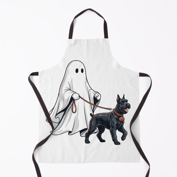 Item preview, Spooky Ghost Walking Giant Schnauzer Dog Lover Halloween Illustration Art designed and sold by raedattia.