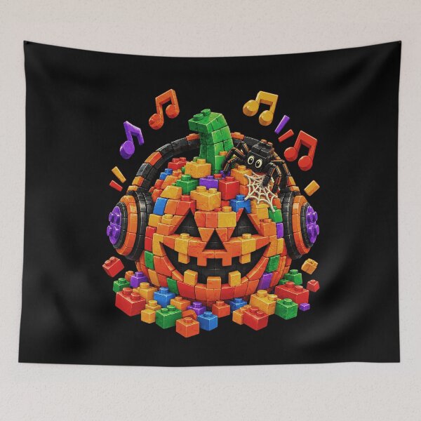 Item preview, Halloween Pumpkin Headphones Brick Building Blocks Music  designed and sold by elongatedjazz.