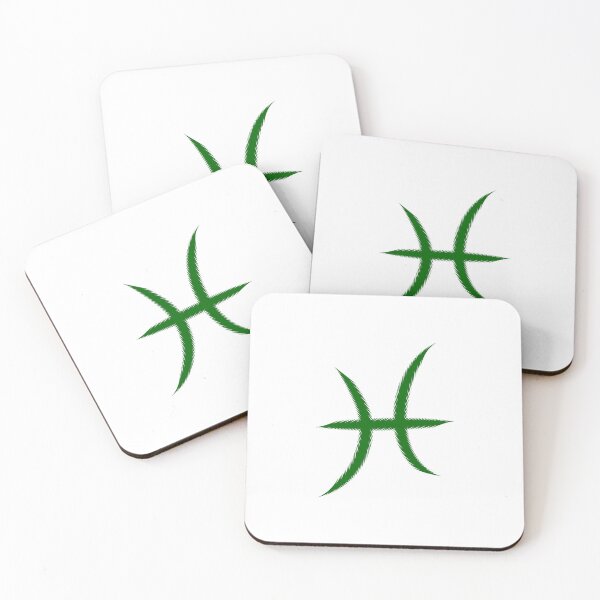 Item preview, Dark Green Pisces Two Fish Zodiac Symbol Design designed and sold by pattern-archive.