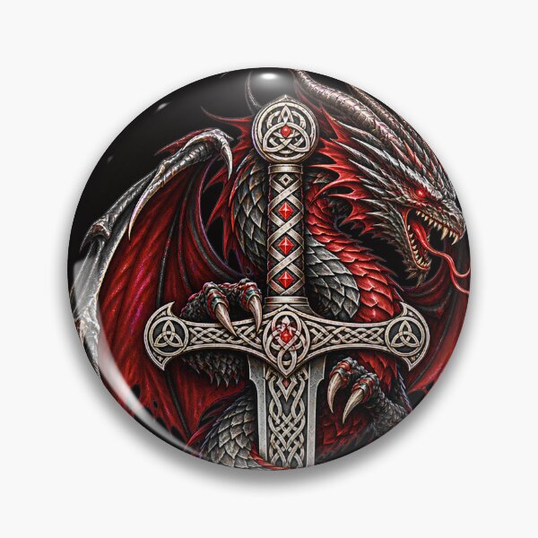 Item preview, Celtic Dragon Sword – Dark Fantasy Warrior Emblem designed and sold by infinitearte.