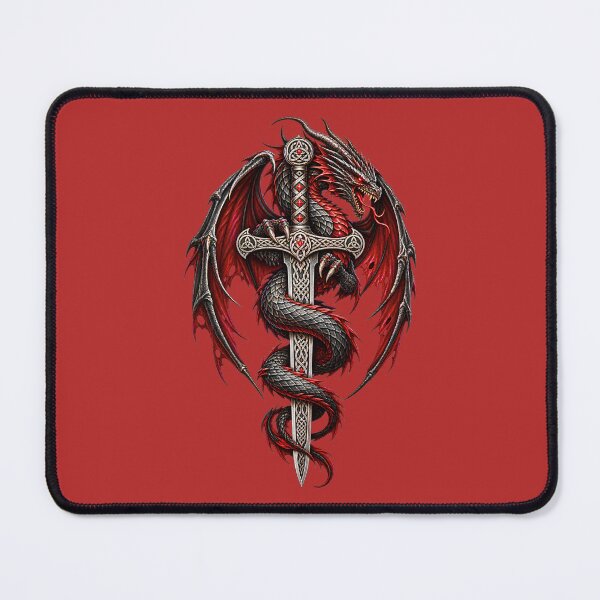 Item preview, Celtic Dragon Sword – Dark Fantasy Warrior Emblem designed and sold by infinitearte.
