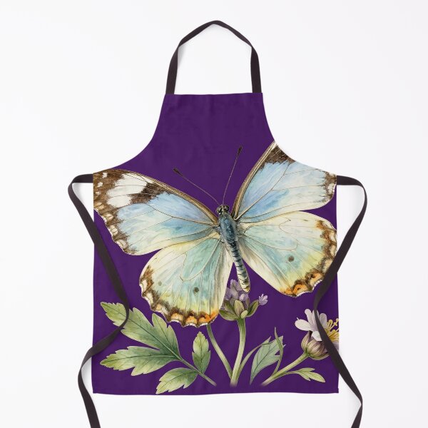 Item preview, Elegant Blue Butterfly Watercolor on Purple Background designed and sold by MFMart.