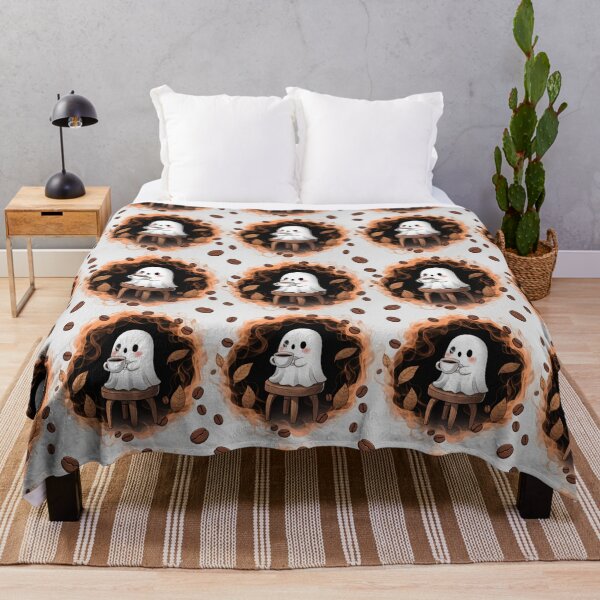 Item preview, Cute Ghost Halloween Polka Dot Seamless Pattern designed and sold by Camel & Quirk.