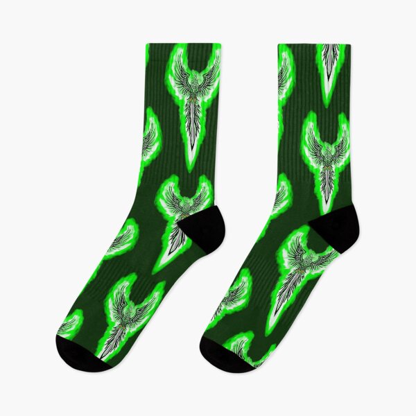 Item preview, Majestic Vertical Green Phoenix with Flaming Sword Crest designed and sold by URSM.