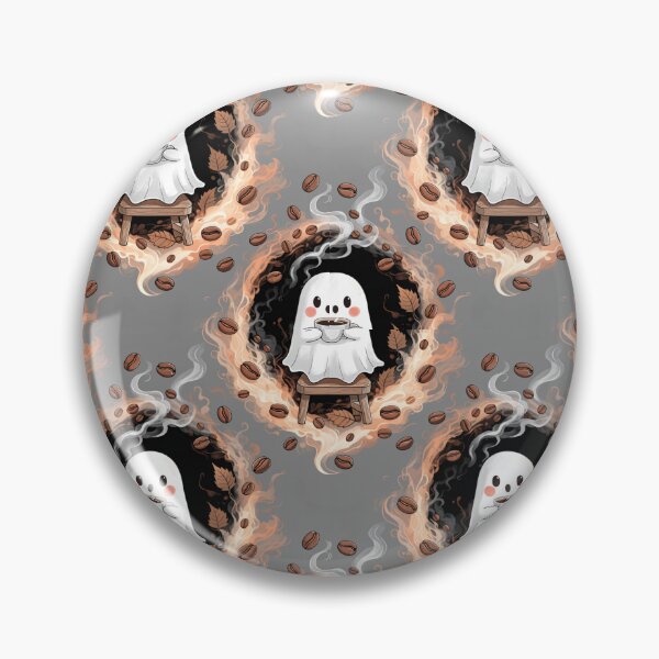 Item preview, Vintage Grey and Orange Ghost Halloween Pattern designed and sold by Camel & Quirk.