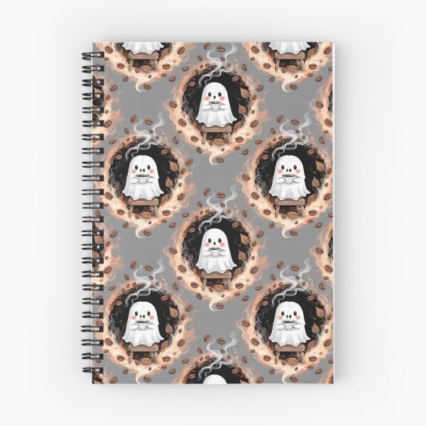 Item preview, Vintage Grey and Orange Ghost Halloween Pattern designed and sold by Camel & Quirk.