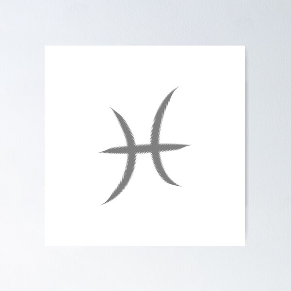 Item preview, Gray Pisces Two Fish Zodiac Symbol Design designed and sold by pattern-archive.