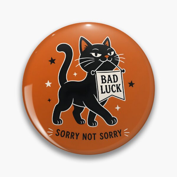 Item preview, Black Cat Bad Luck Sorry Not Sorry Halloween Humor designed and sold by Glitchart66.
