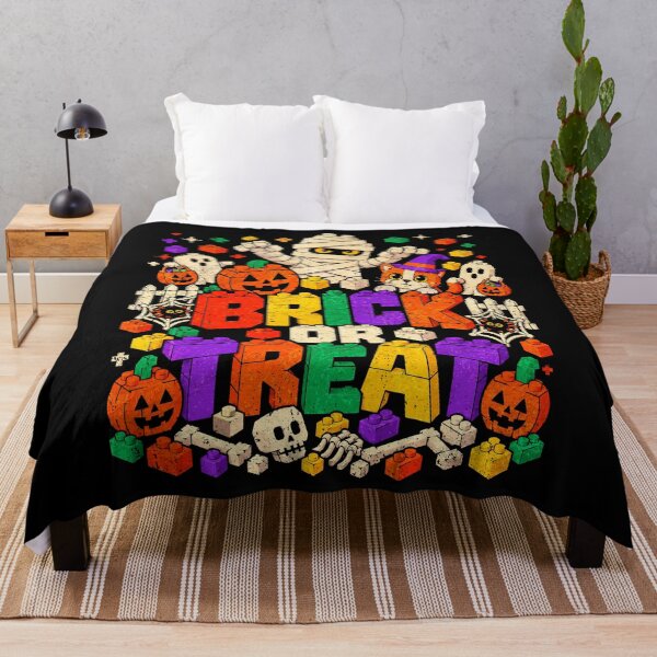 Item preview, Brick Or Treat Funny Halloween Building Blocks Toy Mummy Witch Cat Ghost Kids designed and sold by schoolofbullies.