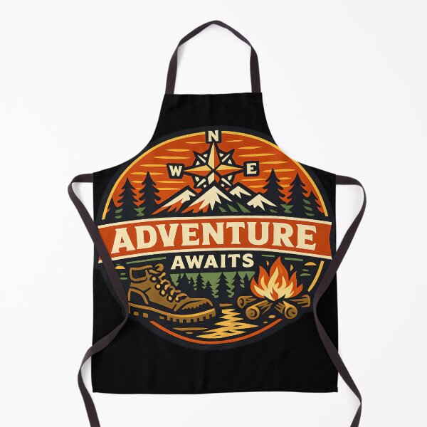 Item preview, Adventure Awaits | Hiking Boot Campfire Badge T-Shirt designed and sold by VaultVibes.