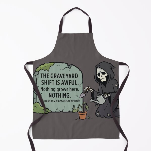 Item preview, Graveyard Shift Existential Dread Grim Reaper Gardening designed and sold by YasminTaha.