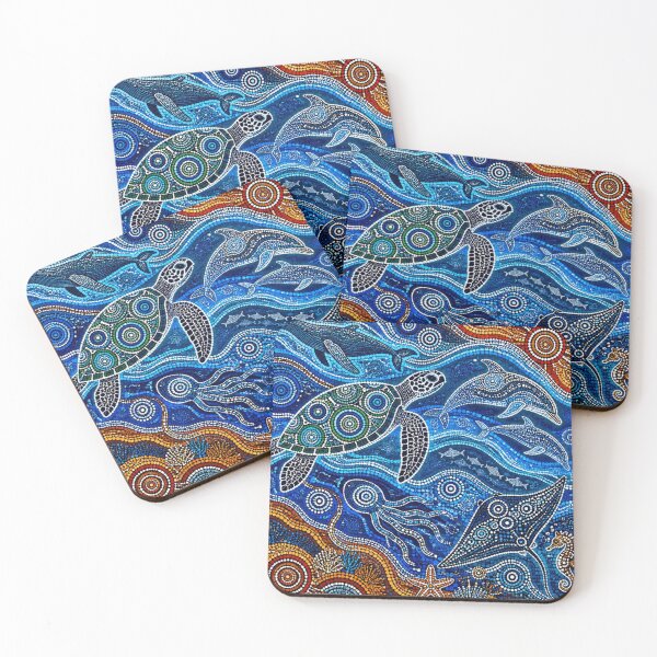 Item preview, Dreamtime Marine Life - Aboriginal Style Ocean Wildlife Coral Reef designed and sold by GrinGalore.