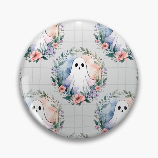 Artikelvorschau, Aquarell-Blumen-Geister-Halloween-Muster entworfen und verkauft von Camel & Quirk.
