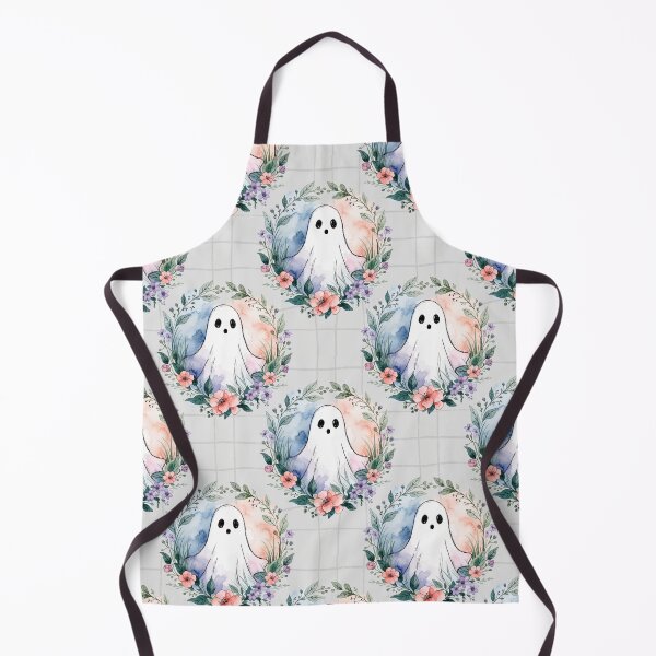 Item preview, Watercolor Floral Ghost Halloween Pattern designed and sold by Camel & Quirk.