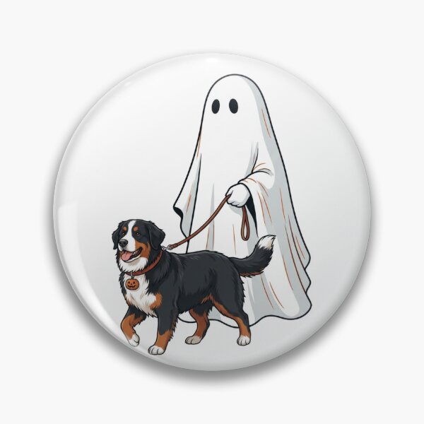 Item preview, Spooky Ghost Walking Bernese Mountain Dog Halloween Pet Lover Art designed and sold by raedattia.