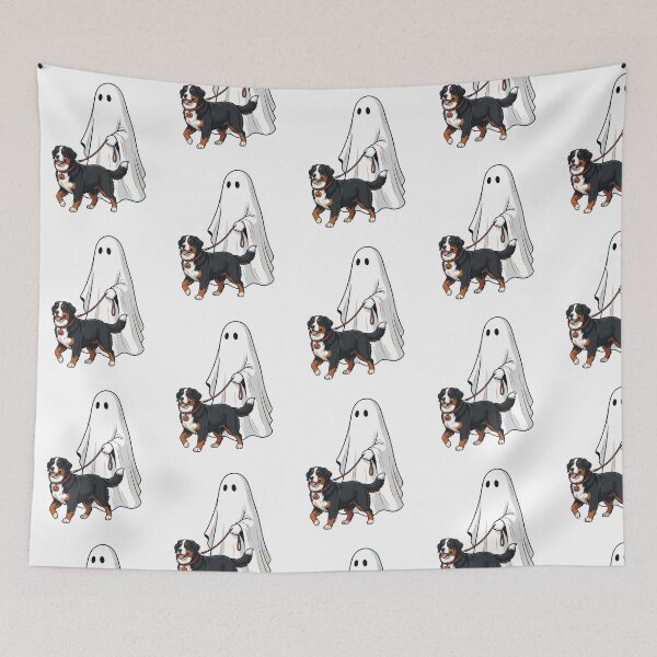 Item preview, Spooky Ghost Walking Bernese Mountain Dog Halloween Pet Lover Art designed and sold by raedattia.