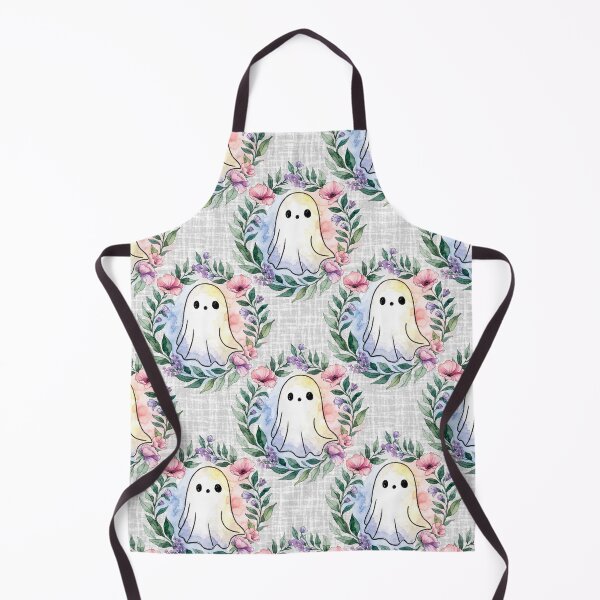 Item preview, Cute Ghost Floral Wreath Seamless Pattern designed and sold by Camel & Quirk.