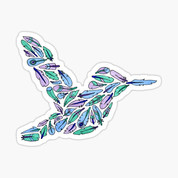 Hummingbird - Cool Colors Sticker
