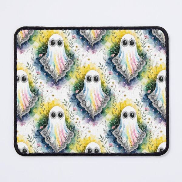 Item preview, Rainbow Watercolor Ghost Halloween Pattern designed and sold by Camel & Quirk.