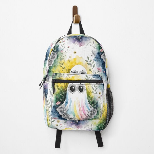 Item preview, Rainbow Watercolor Ghost Halloween Pattern designed and sold by Camel & Quirk.
