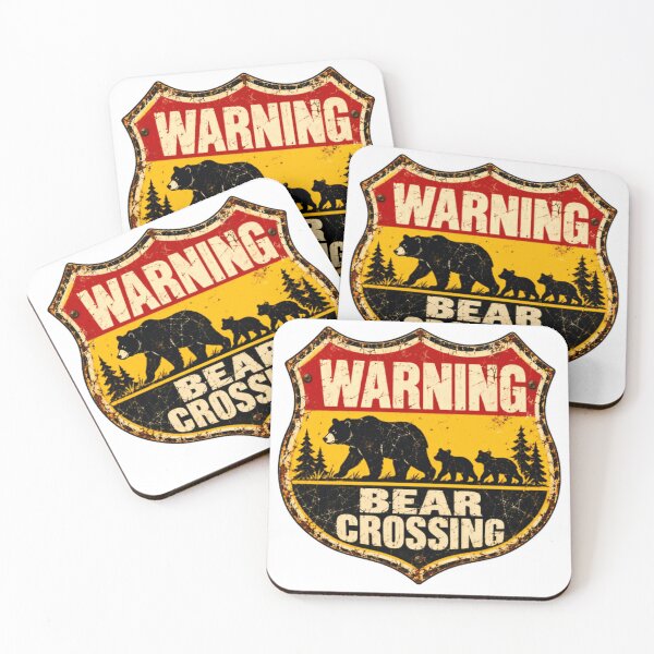 Item preview, Warning Bear Crossing Bear Lover Outdoor Nature Wildlife designed and sold by NightGlyph.
