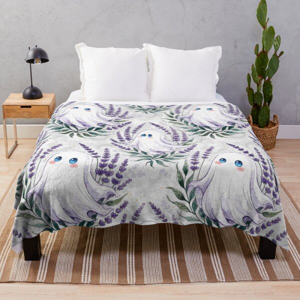 Item preview, Lavender Floral Ghost Seamless Pattern designed and sold by Camel & Quirk.