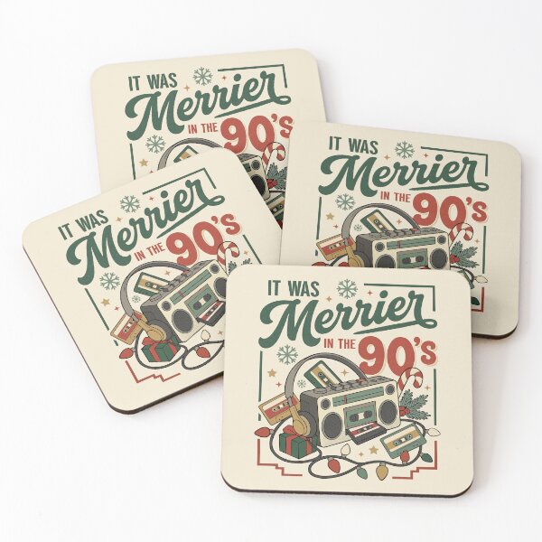 Item preview, It Was Merrier In The 90s Christmas Nostalgia designed and sold by FreshVibe Prints.