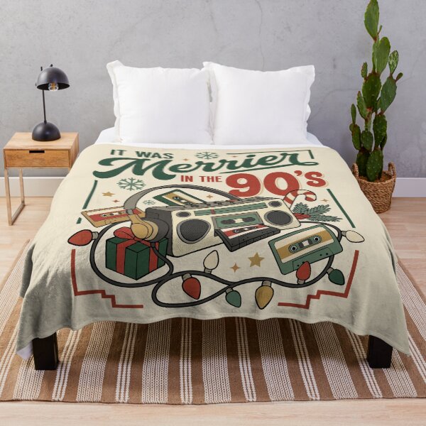 Item preview, It Was Merrier In The 90s Christmas Nostalgia designed and sold by FreshVibe Prints.