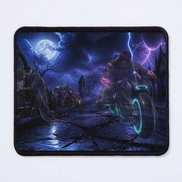 Item preview, Cyberpunk Time Traveler Gothic Cemetery Ancestor Respects Mural designed and sold by LazyDayzCo.
