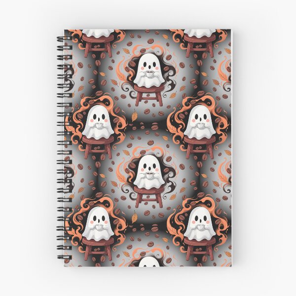 Item preview, Dark Vintage Ghost Halloween Stool Pattern designed and sold by Camel & Quirk.