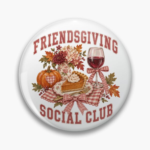 Item preview, Friendsgiving Social Club with Pumpkin Pie and Wine designed and sold by Cute-and-Co.