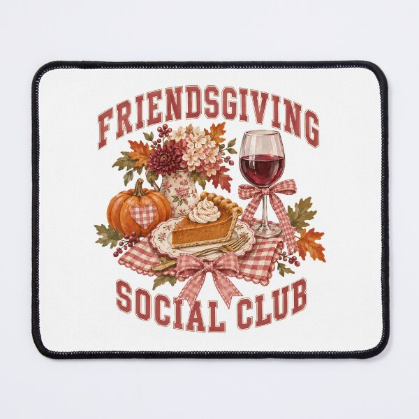 Item preview, Friendsgiving Social Club with Pumpkin Pie and Wine designed and sold by Cute-and-Co.