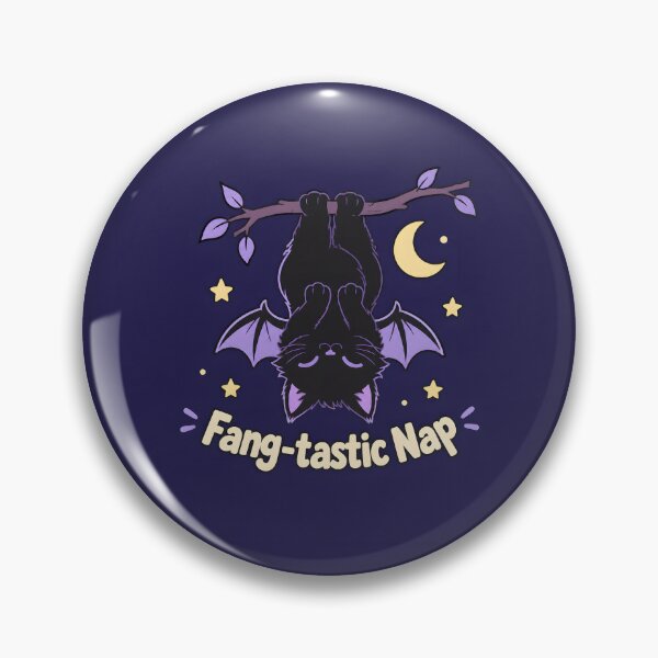 Item preview, Bat Cat Fang-tastic Nap Funny Halloween designed and sold by Glitchart66.