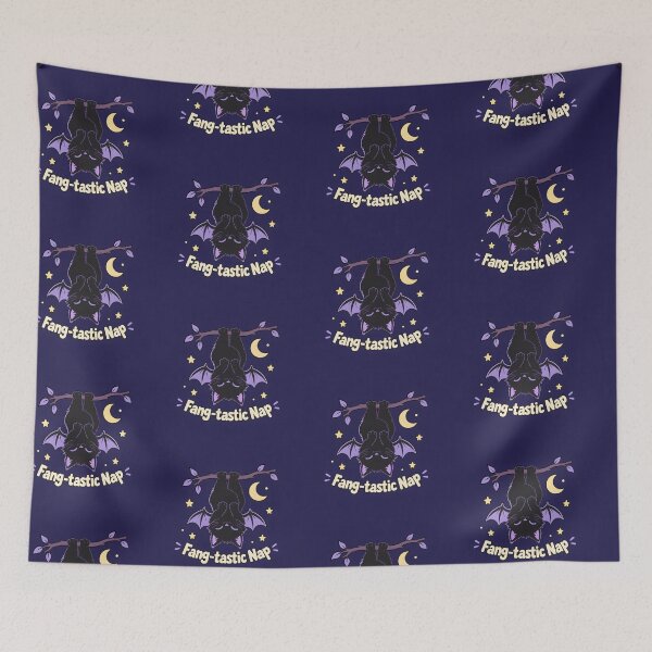 Item preview, Bat Cat Fang-tastic Nap Funny Halloween designed and sold by Glitchart66.