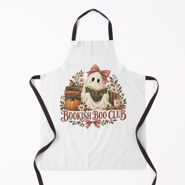 Item preview, Bookish Boo Club Reading Ghost with Autumn Florals designed and sold by Cute-and-Co.