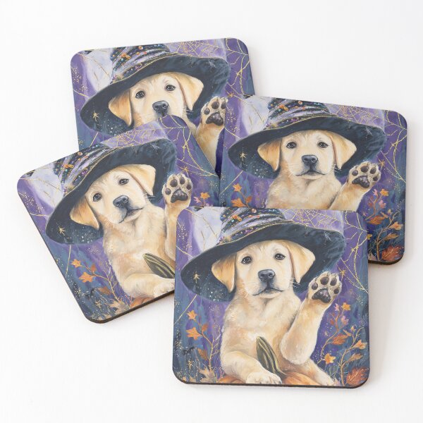 Item preview,  Halloween Golden Labrador with Pumpkin – Farmhouse Witch Dog Wall Art designed and sold by elisarasada.