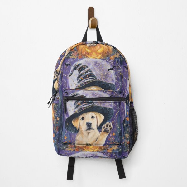 Item preview,  Halloween Golden Labrador with Pumpkin – Farmhouse Witch Dog Wall Art designed and sold by elisarasada.