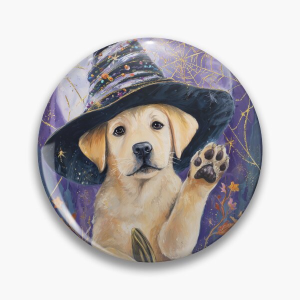 Item preview,  Halloween Golden Labrador with Pumpkin – Farmhouse Witch Dog Wall Art designed and sold by elisarasada.