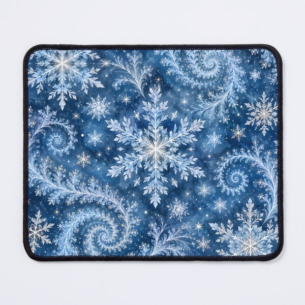 Item preview, Midnight Blue Winter Snowflake Fractal Swirls designed and sold by Sybille-Yates.