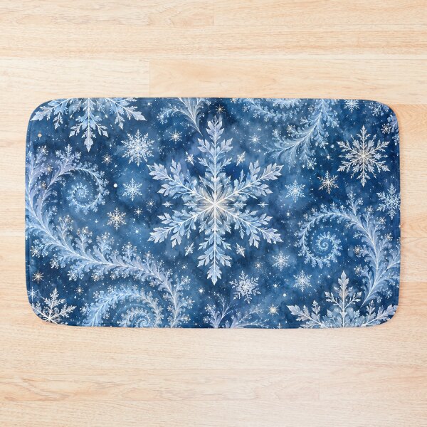 Item preview, Midnight Blue Winter Snowflake Fractal Swirls designed and sold by Sybille-Yates.