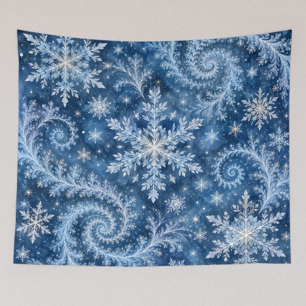 Item preview, Midnight Blue Winter Snowflake Fractal Swirls designed and sold by Sybille-Yates.